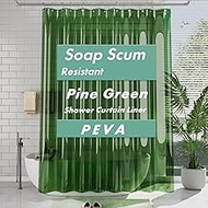 AmazerBath Extra Long Shower Curtain Liner, Clear Green Shower Curtain Liner 84 Inches Long, 72x84 P