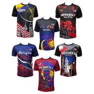 Malaysia Logo Jersey Roundneck T-shirt/Baju Bendera Malaysia/Malaysia Logo Short Sleeved Clothes