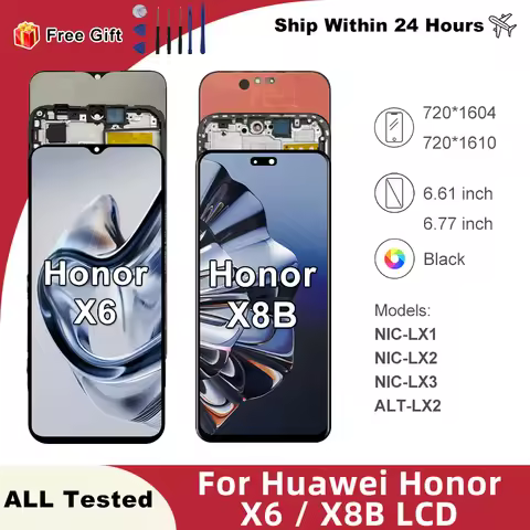For Honor X6 X7 X8A LCD Display Digitizer Replacement Parts For Honor X6A X7C X8B Screen Replacement