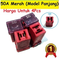 MERAH Fuse 50A 50 a AH Central Center Long Box Fulse Puse Pulse Fuse Red Pink Fuse Barokah