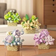 Same Compatible Lego Building Blocks Flower Arrangement Basket Preserved Flower Building Blocks Flow