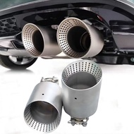 Genuine 1 PCS Matte 304 Stainless Steel Car Muffler Tip Exhaust Tip System Pipe Universal Exhaust Ti