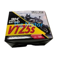 แบตเตอรี่ 12V มอเตอร์ไซค์ ยี่ห้อ 3K VTZ5S (12V5AH) แบต มอเตอร์ไซค์ แบตแห้ง WAVE ทุกรุ่น/FINO/MIO-NEW