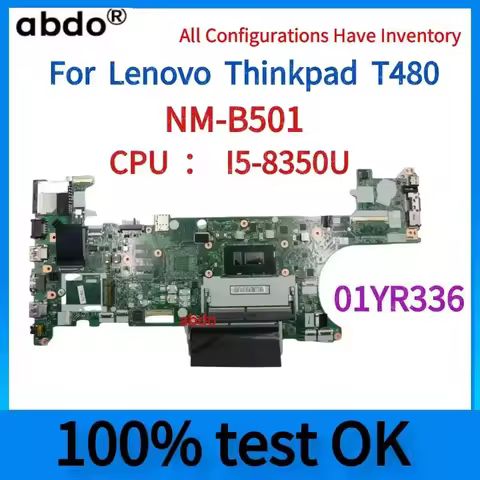 Brand new.ET480 NM-B501.For Lenovo Thinkpad T480 Laptop Motherboard.CPU I5-8350U/I7.100% test work