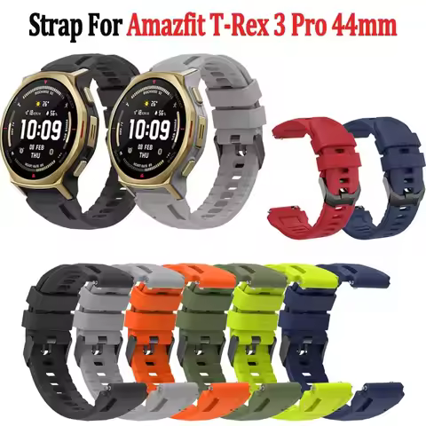 Official Silicone Strap for Amazfit T-REX 3 Pro 44mm Smartwatch Sport Wristband Bracelet for T-Rex 3