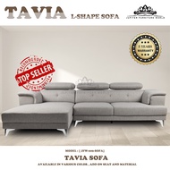 JFW-TAVIA L SHAPE SOFA - SOFA L SHAPE / 3 SEATER FABRIC SOFA / 4 SEATER SOFA / SOFA RUANG TAMU / SOF