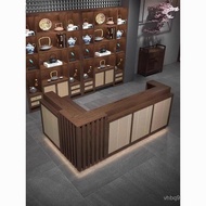 Front Desk Tea Shop Rattan Chinese B & B Catering Counter Reception Retro Small Health B & B Cash Re