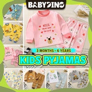 BABYDINO Pajamas Boys Girls Pajamas Boys Pajamas Kids Boy Pajamas Kids Girl Baju Tido Boys