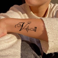 Z0CY Atmosphere Letter ECG Tattoo Sticker High-End Line Design Waterproof Wear-Resistant Sticker