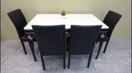 二手家具餐桌椅組推薦-桃園二手家具-一桌4椅吃飯桌/大理石面餐桌