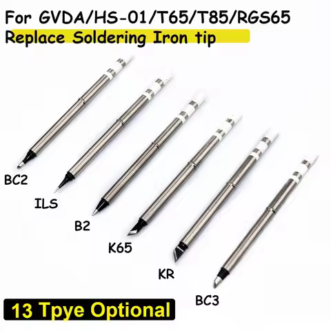 Soldering Iron Tips Replacement Heater Solder Head KR K65 B2 ILS BC3 BC2 for FNIRSI HS-01 /GVDA GD30