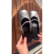 Dép Sục Nữ Bệt Sục Nữ Mũi Vuông Đính Quai Ngang Trang Trí Khuy Vuông Phong Cách Hàn Quốc hàng xưởng