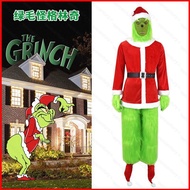 Adult Santa Grinch Cosplay Costume How the Grinch Stole Cosplay Hat Mask Top Pants Christmas Suit Ha