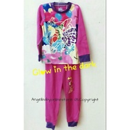 168G J2 HEYOU Girl Cartoon Cotton Sleepwear Pajamas Set Pony~ Glow in the dark (2y, 3y)