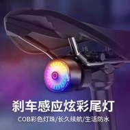 Children Bicycle Night Riding Light Bicycle Tail Light Colorful Brake Sensor Tail Light Rechargeable
