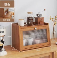 楠竹實木傢俱 廚櫃 茶杯架 多層收納櫃【40cm+翻門款】茶色