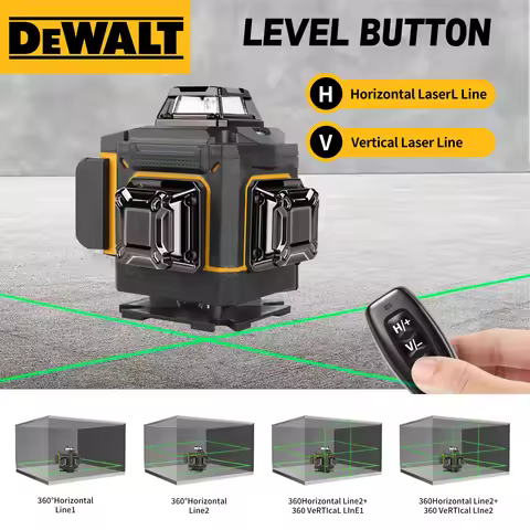 DEWALT new 4D 16 Lines outdoor Green Laser Level level 360 ° Horizontal and Vertical Cross Super Str