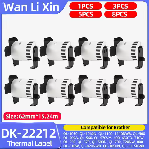 DK-22212 dk22212 dk-2212 dk 2212 DK Continuous Label 62mmx15.24m Compatible For QL-500 500A 560 QL-1