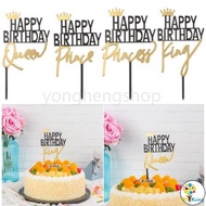 DK Acrylic Gold King Queen Prince Princess Crown Cake Topper Birthday Cupcake Topper Wedding Valenti
