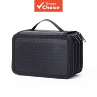 Large 4-Zipper Unisex Pencil Case with Carry Handle, 72-Pen Capacity, Multi-Compartment Storage  Sar