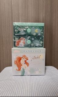 Skater Disney the Little Mermaid 美人魚 小魚仙 Ariel  桌上小櫃桶 兩層迷你抽屜 收納盒