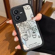 Casing hp VIVO Y22 VIVO Y22s Case HP Casing Anime pattern under umbrella Kesing Mirror Cesing Silico