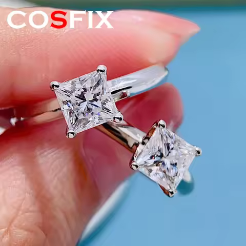 1-3ct Princess Cut Women Moissanite Ring Diamond Wedding Band Silver Rings Moissanite Rings for Wome