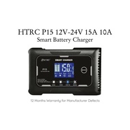 HTRC 15-Amp P15 Fully-Automatic Smart Charger 12V/15A 24V/10A Battery Trickle Trickle Charger