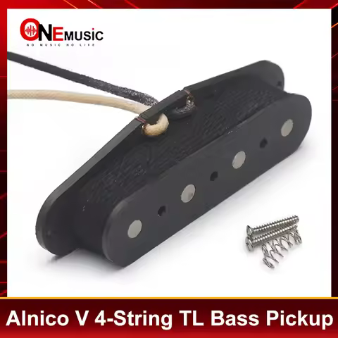 Alnico V 4-String TL Bass Pickup Single Coil Vintage Style 51 Precision Bass Pickup Black 6.8K