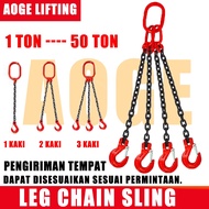 AOGE Chain Sling 4 Legs 4.7T/6.4T /8T/11T/16T /21.7T Chain 1-2-4 feet Crane Chain Drum Lifter Clamp 