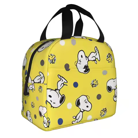 Snoopy Woodstock Cartoon Beagle Lunch Bag Women Thermal Cooler Insulated Lunch Boxes for School