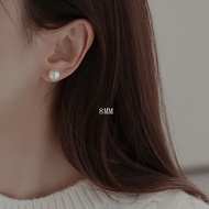 ต่างหูไข่มุกเงินแท้ S999 คู่ ไม่แพ้ รุ่นใหม่ปี 2025 ต่างหูทรงขนมปังสไตล์ออสเตรียระดับไฮเอนด์ อุปกรณ์