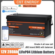 แบตเตอรี่ lifepo4 12V 280AH Bluetooth Lithium Battery 3.584KWh แบตน้ำ Lifepo4 แบตเตอรี่โซลาร์ เซลล์แ