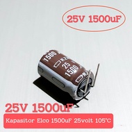 ( PER 5 BUAH) CAPASITOR ELCO 25V 1500UF NIPON BAGUS
