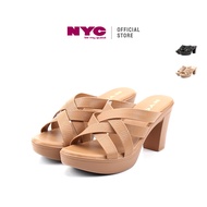 NYC Kasut Perempuan Josie Tumit Mules Bertali Silang -N72408-CV01SV