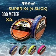 300m Dr.Braid Super x4 (4 slick)4lb 6lb 8lb 10lb 15lb 20lb 30lb 40lb 50lb 60lb 80lb braided fishing 