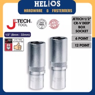 JETECH Box Socket 6 Point 12 Point 1/2" Deep Type CRV Socket Box Hex Socket Box Impact Wrench Ratche