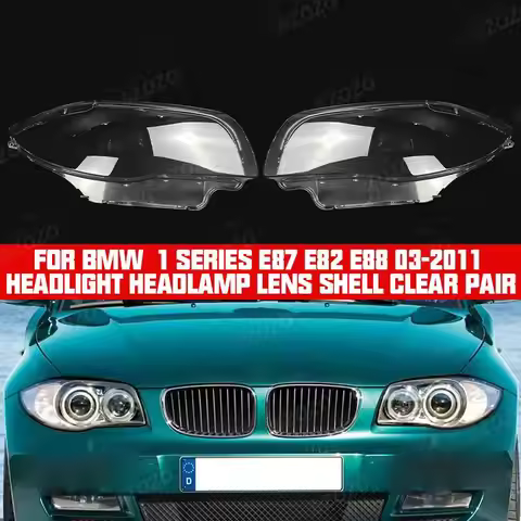For BMW serie 1 E81 E82 E87 E88 2003-2011 Car Headlight Cover cap Headlamp Shade Head Lamp headlight