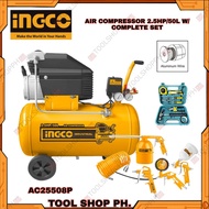 INGCO  Air Compressor 2.5HP/50L AC25508P w/ COMPLETE AIR TOOL SET And Toolset