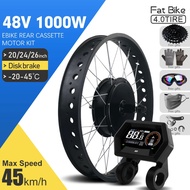 Snow Ebike Conversion Kit 48V 1000W 4.0 Tire Brushless Rear Hub Motor Wheel Dropout 170/190mm For El