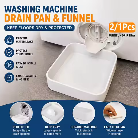 Washing Machine Drain Water Collection Tray Heavy Duty Overflow Lint Filter Foreign Object Collectio