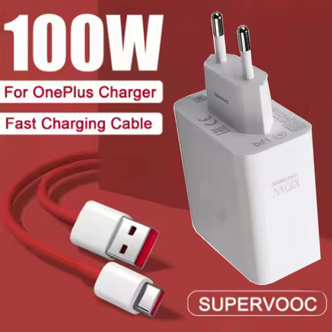 Original Oneplus 13 13R 100W SuperVOOC EU Charger Fast Charging Power Adapter USB C Cable For One Pl