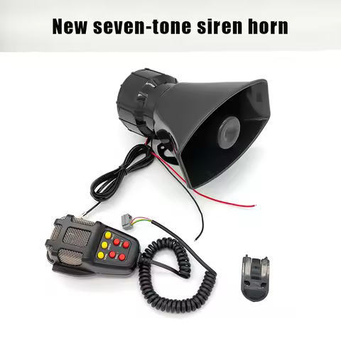 Car Electronic Warning 7 Sound 12V 100W 125Db Alarm Horn Siren Motorcycle Alarm Firemen Ambulance Lo