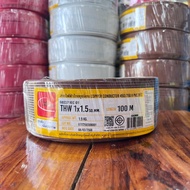 Thai union สายไฟ thw สายไฟเดินบ้าน สายไฟ THW 1 x 1.5 sq.mm มอก.ใหม่ ม้วน 100 เมตร IEC 01 มอก.ใหม่ ส
