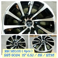 Alloy Rim Wheel 15" SGT-5024 6.5J / ET38 / 4H 100 / 4H 114.3 1pc