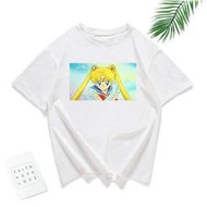 【可選兒童尺寸】美少女戰士T恤白色大人小孩短袖 月野兔衣服男sailor moon tshirt