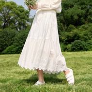 BY IHAPPY | กระโปรงมิดิเอไลน์สุดหรูขอบลูกไม้