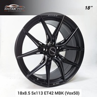 (VOX50) NEW SPORT RIMS LIGHT RAXER WHEELS FLOW FORMING 18 INCH 18X8.5 5X113 ET42 MBK READY STOCK