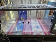 【訂造】二手 0.4cm亞加力爬蟲箱 飼養箱 70x30x35cm (帶雙匙鎖+散熱鐵網頂) 倉鼠/刺蝟/爬蟲／陸龜 太子交收