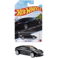 Hot Wheels Tesla Model 3 Black-HW Green Speed Series 3/5